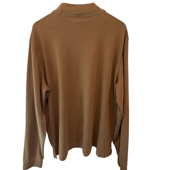 Patrick James Mens Mock Neck Long Sleeve Shirt Brown Pima Cotton XL - Picture 2 of 5